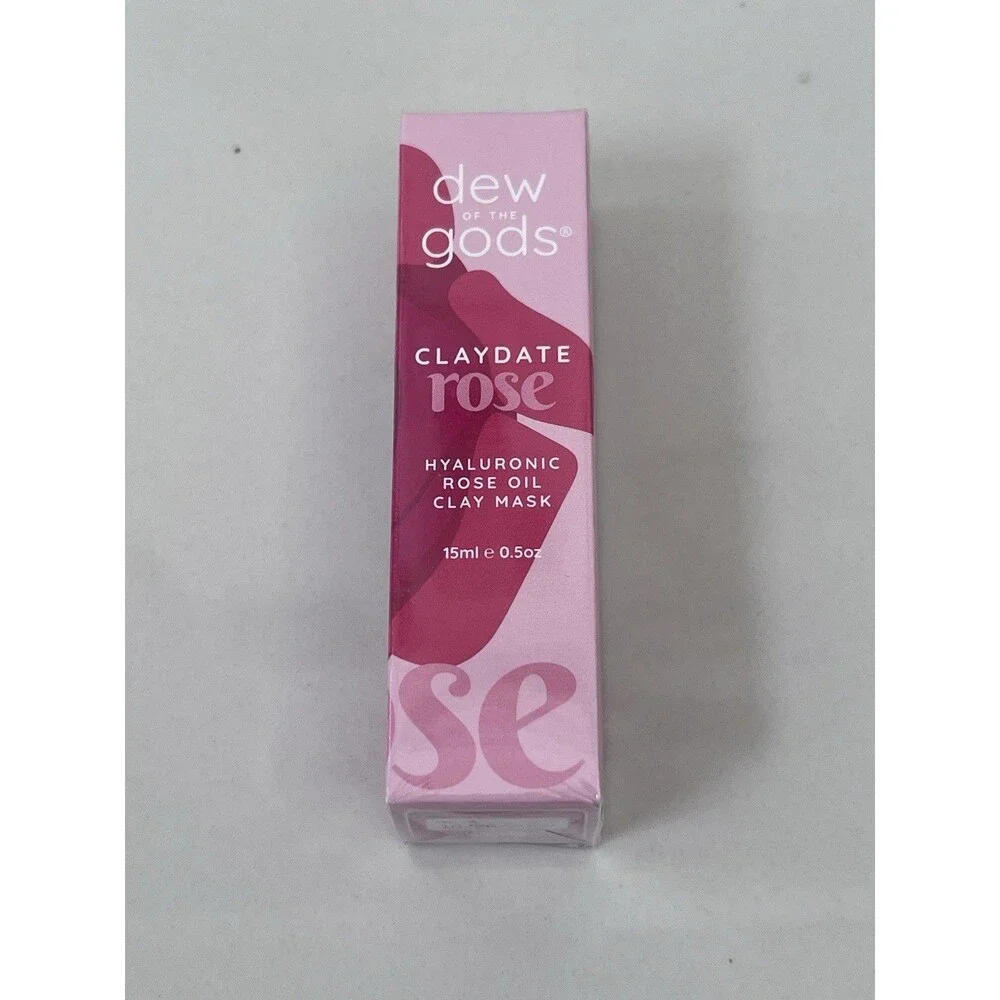 Dew Of The Gods Claydate Rose Hyaluronic Clay Mask 15ml .5 Oz New In Box SEALED